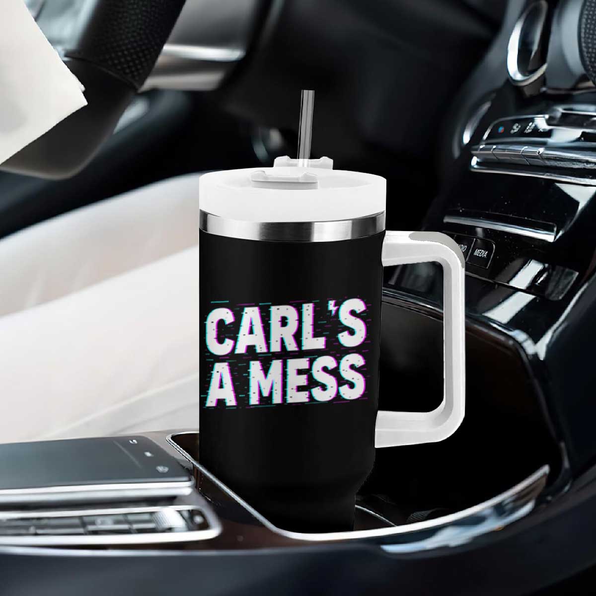 Carl's a Mess Tumbler With Handle Funny Reality TV TS14 Print Your Wear