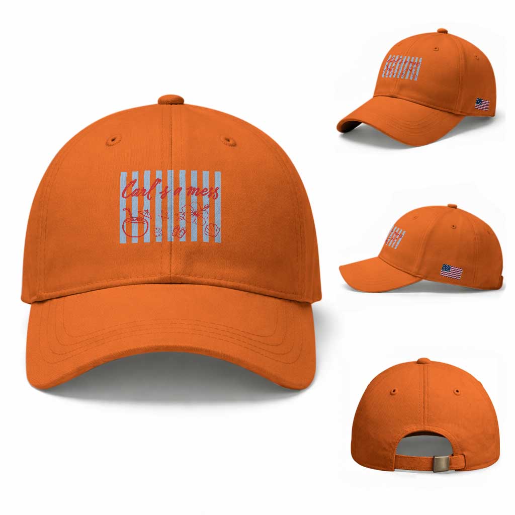 Carl's a Mess Baseball Cap Viral Sarcastic Reality TV TS14 Baseball Cap Universal Fit Orange Print Your Wear