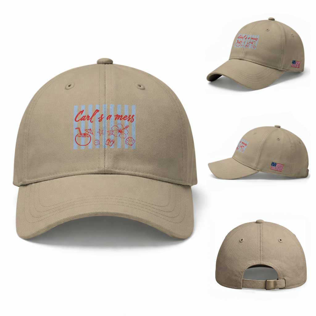 Carl's a Mess Baseball Cap Viral Sarcastic Reality TV TS14 Baseball Cap Universal Fit Khaki Print Your Wear