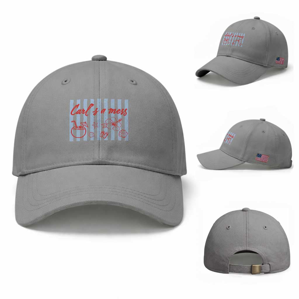 Carl's a Mess Baseball Cap Viral Sarcastic Reality TV TS14 Baseball Cap Universal Fit Sport Gray Print Your Wear