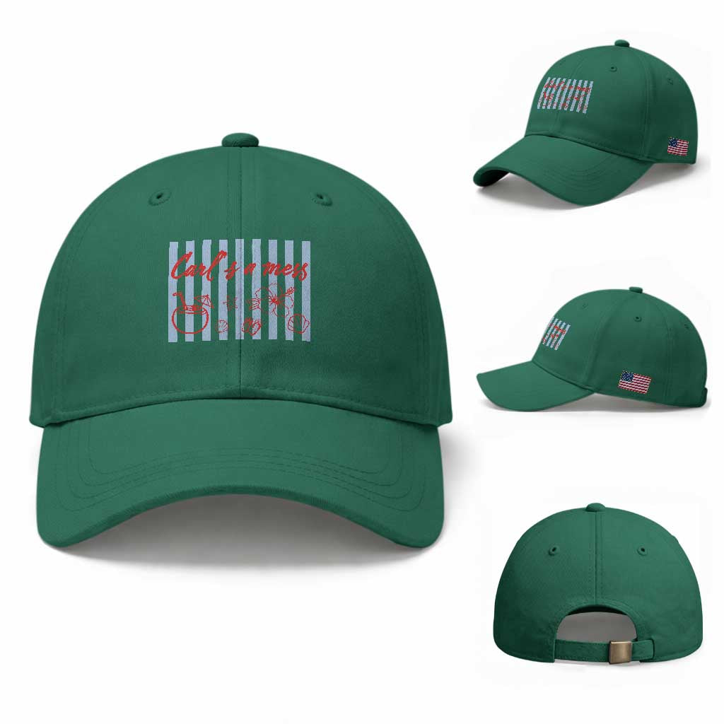Carl's a Mess Baseball Cap Viral Sarcastic Reality TV TS14 Baseball Cap Universal Fit Irish Green Print Your Wear