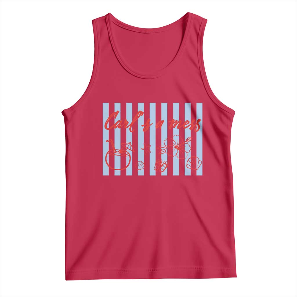 Carl's a Mess Tank Top Viral Sarcastic Reality TV TS14 Red Print Your Wear