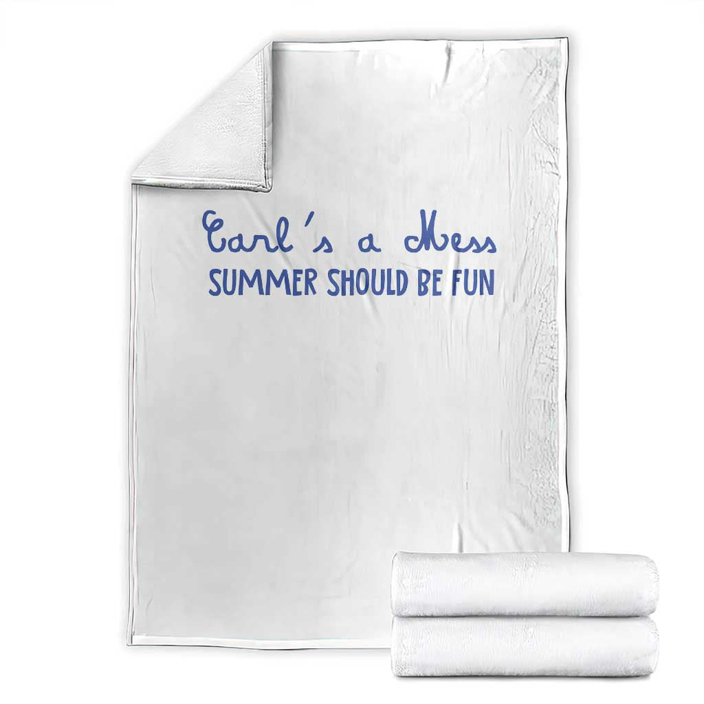 Summer Should be Fun Throw Blanket Funny Reality TV Carl's a Mess Meme TS14 White Print Your Wear