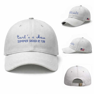 Summer Should be Fun Baseball Cap Funny Reality TV Carl's a Mess Meme TS14 Baseball Cap Universal Fit White Print Your Wear