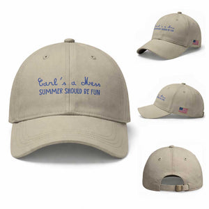 Summer Should be Fun Baseball Cap Funny Reality TV Carl's a Mess Meme TS14 Baseball Cap Universal Fit Beige Print Your Wear