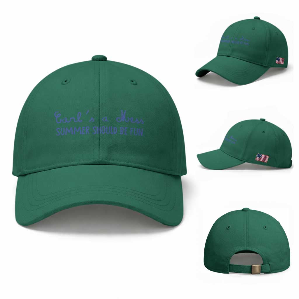 Summer Should be Fun Baseball Cap Funny Reality TV Carl's a Mess Meme TS14 Baseball Cap Universal Fit Irish Green Print Your Wear