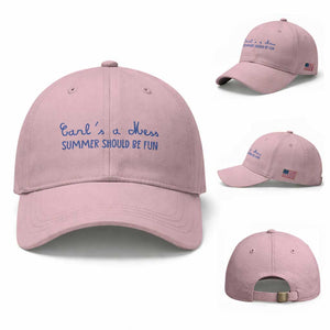 Summer Should be Fun Baseball Cap Funny Reality TV Carl's a Mess Meme TS14 Baseball Cap Universal Fit Light Pink Print Your Wear