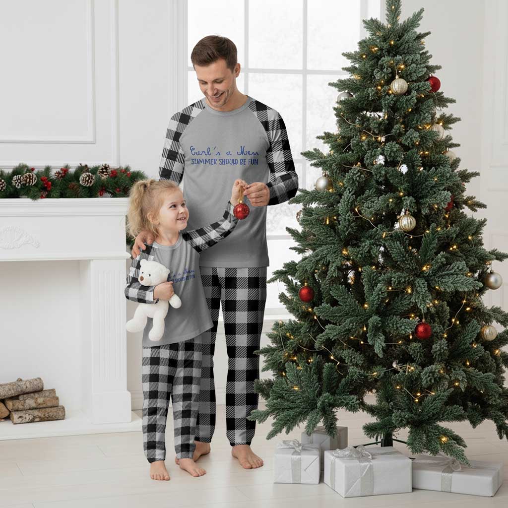 Summer Should be Fun Plaid Pajama Set Funny Reality TV Carl's a Mess Meme TS14 White Plaid Print Your Wear