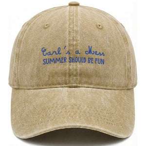 Summer Should be Fun Washed Cotton Baseball Cap Funny Reality TV Carl's a Mess Meme TS14 Print Your Wear