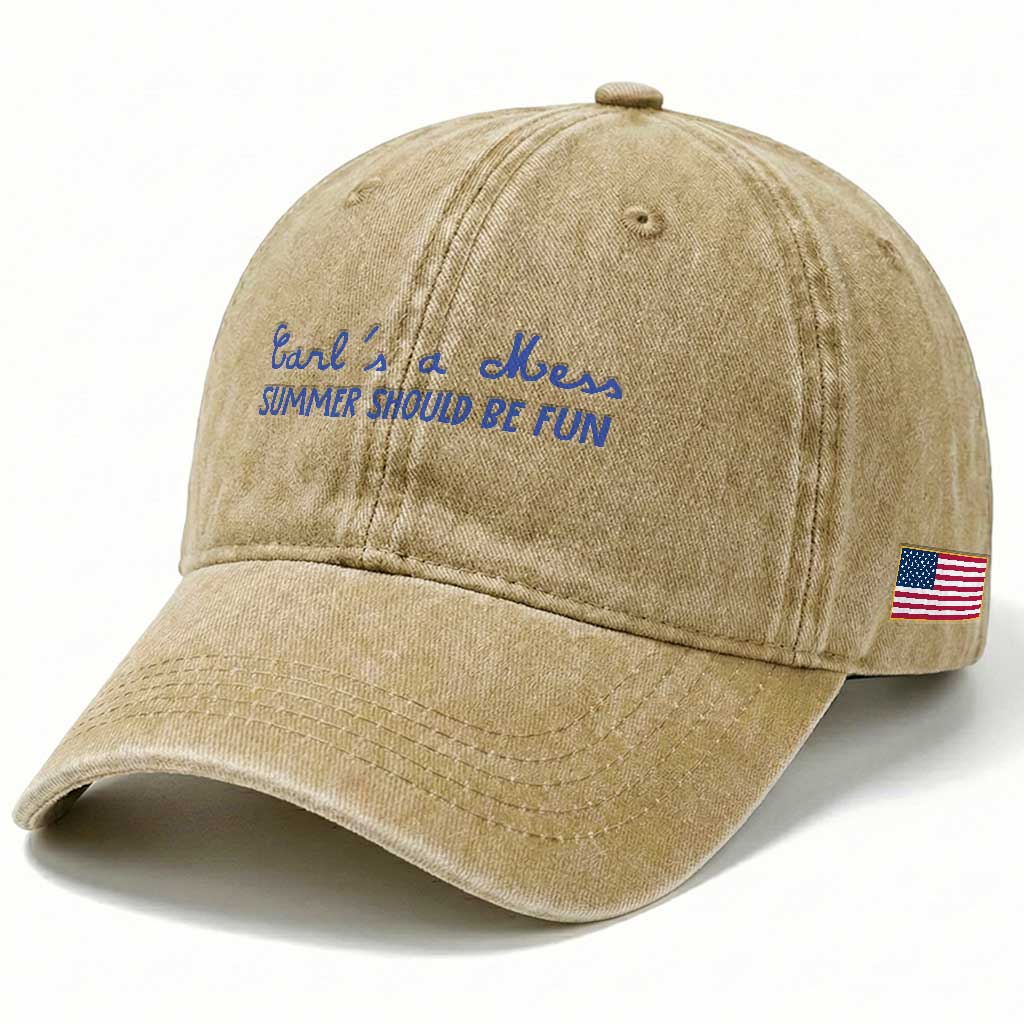Summer Should be Fun Washed Cotton Baseball Cap Funny Reality TV Carl's a Mess Meme TS14 Print Your Wear