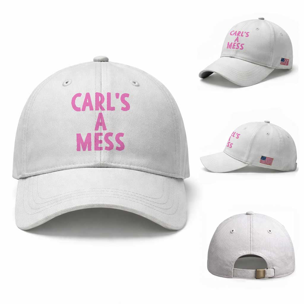 Carl's a Mess Baseball Cap Viral Reality TV Quote Meme TS14 Baseball Cap Universal Fit White Print Your Wear