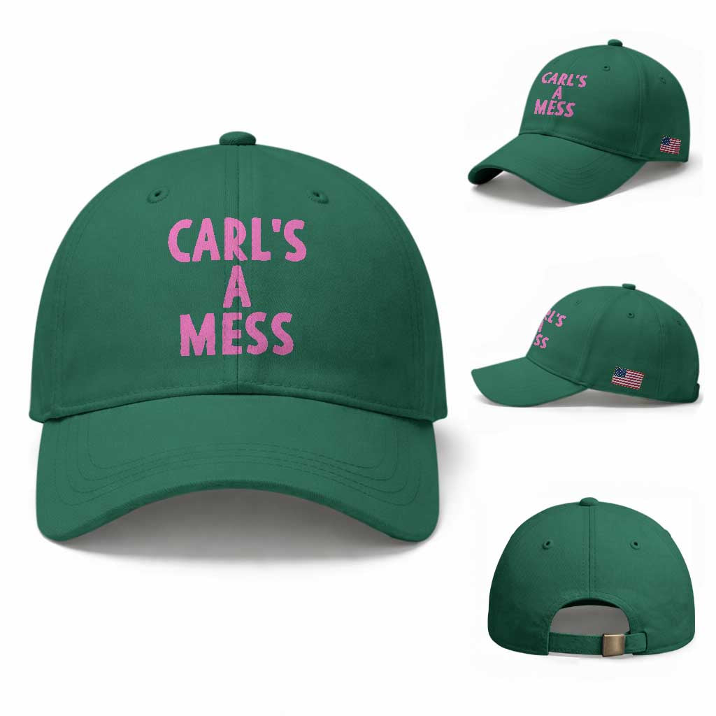 Carl's a Mess Baseball Cap Viral Reality TV Quote Meme TS14 Baseball Cap Universal Fit Irish Green Print Your Wear