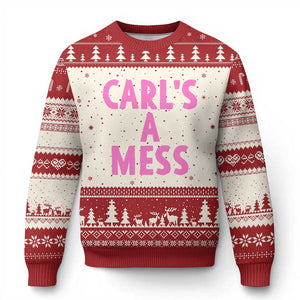 Carl's a Mess Ugly Christmas Sweater Viral Reality TV Quote Meme TS14 Beige Red Print Your Wear