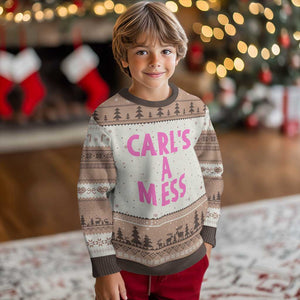 Carl's a Mess Ugly Christmas Sweater Viral Reality TV Quote Meme TS14 Mocha Mousse Print Your Wear