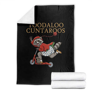Toodaloo Cuntaroos Throw Blanket Funny Sarcastic Raccoon Inappropriate Meme TS14 Black Print Your Wear