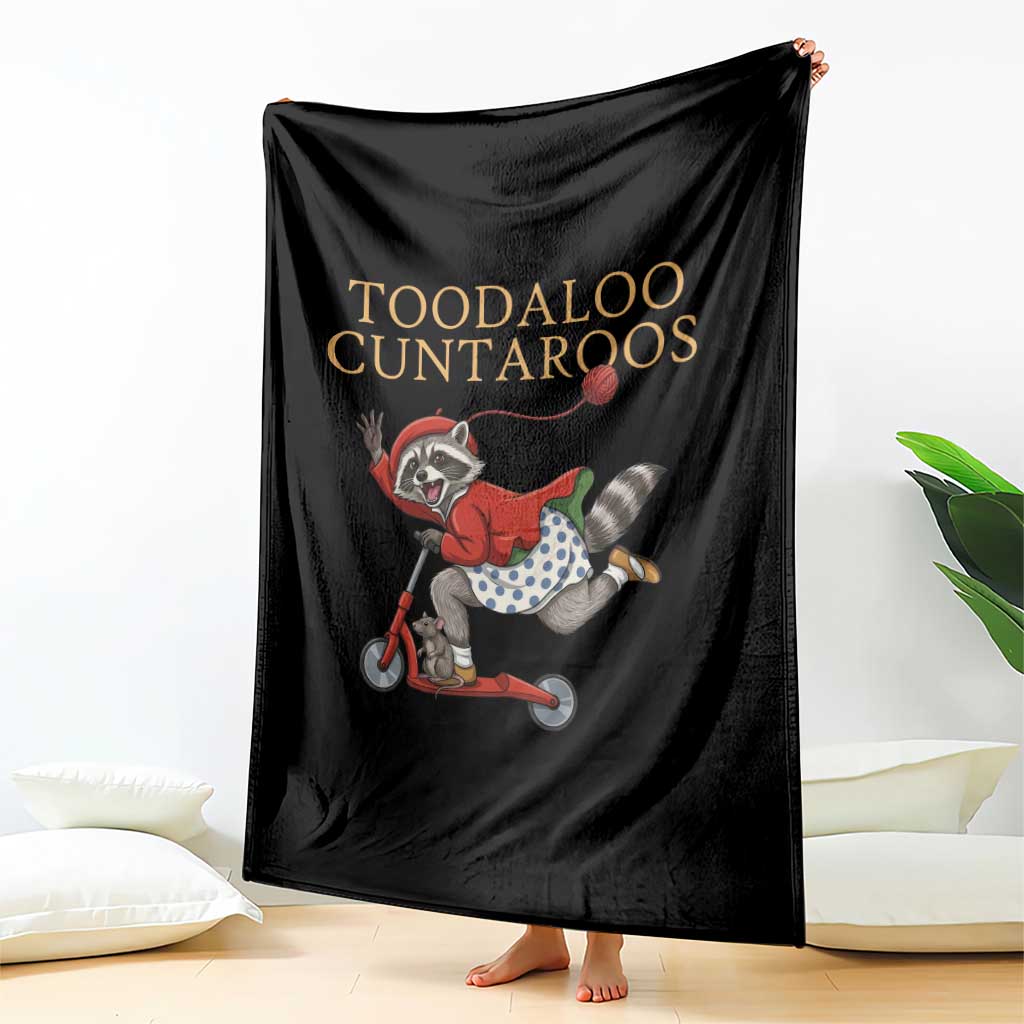 Toodaloo Cuntaroos Throw Blanket Funny Sarcastic Raccoon Inappropriate Meme TS14 Print Your Wear