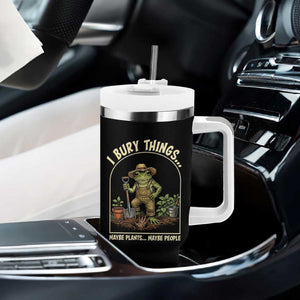 I Bury Things Maybe Plants Maybe People Tumbler With Handle Funny Gardening Frog Meme TS14 Print Your Wear
