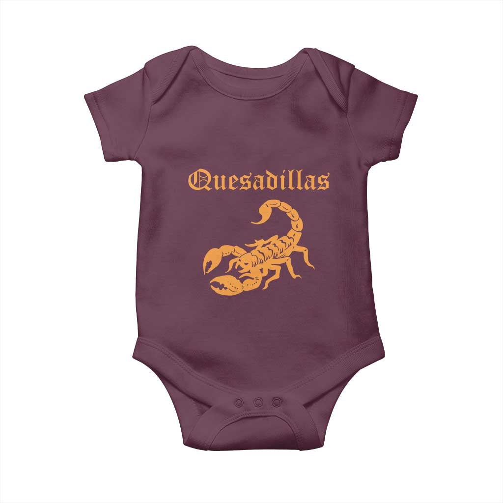 Quesadillas Scorpion Baby Onesie Burnt Orange Southwestern TS14 Maroon Print Your Wear