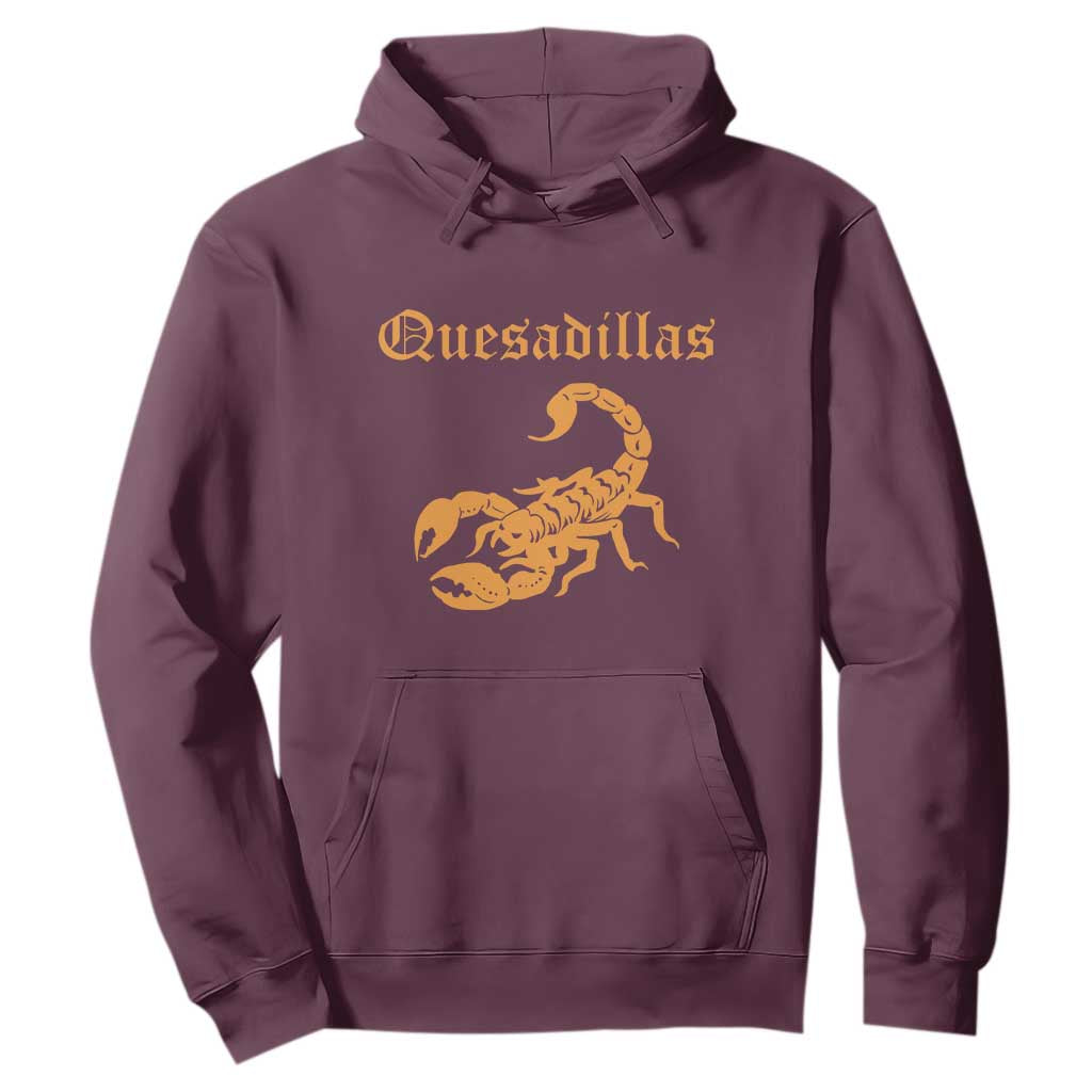 Quesadillas Scorpion Hoodie Burnt Orange Southwestern TS14 Maroon Print Your Wear
