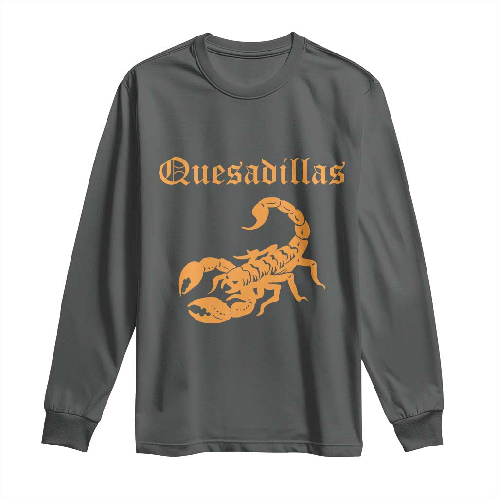 Quesadillas Scorpion Long Sleeve Shirt Burnt Orange Southwestern TS14 Dark Heather Print Your Wear