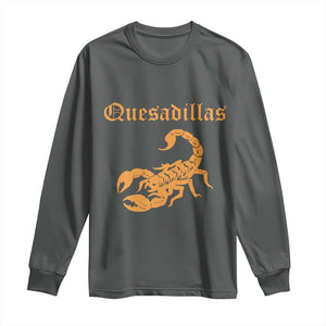Quesadillas Scorpion Long Sleeve Shirt Burnt Orange Southwestern TS14 Dark Heather Print Your Wear