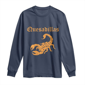 Quesadillas Scorpion Long Sleeve Shirt Burnt Orange Southwestern TS14 Navy Print Your Wear