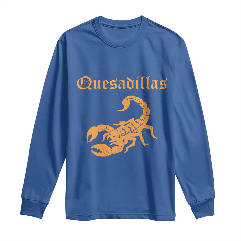 Quesadillas Scorpion Long Sleeve Shirt Burnt Orange Southwestern TS14 Royal Blue Print Your Wear
