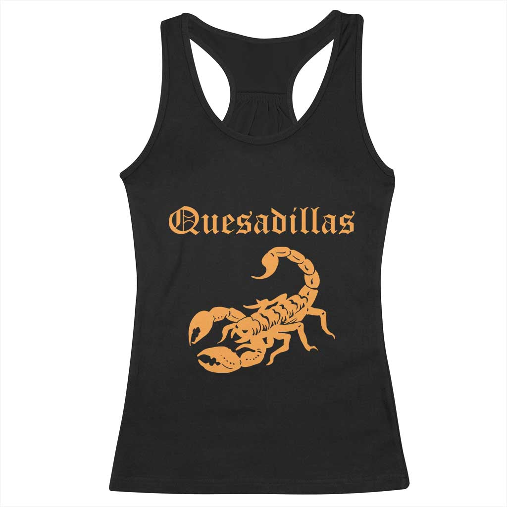 Quesadillas Scorpion Racerback Tank Top Burnt Orange Southwestern TS14 Black Print Your Wear