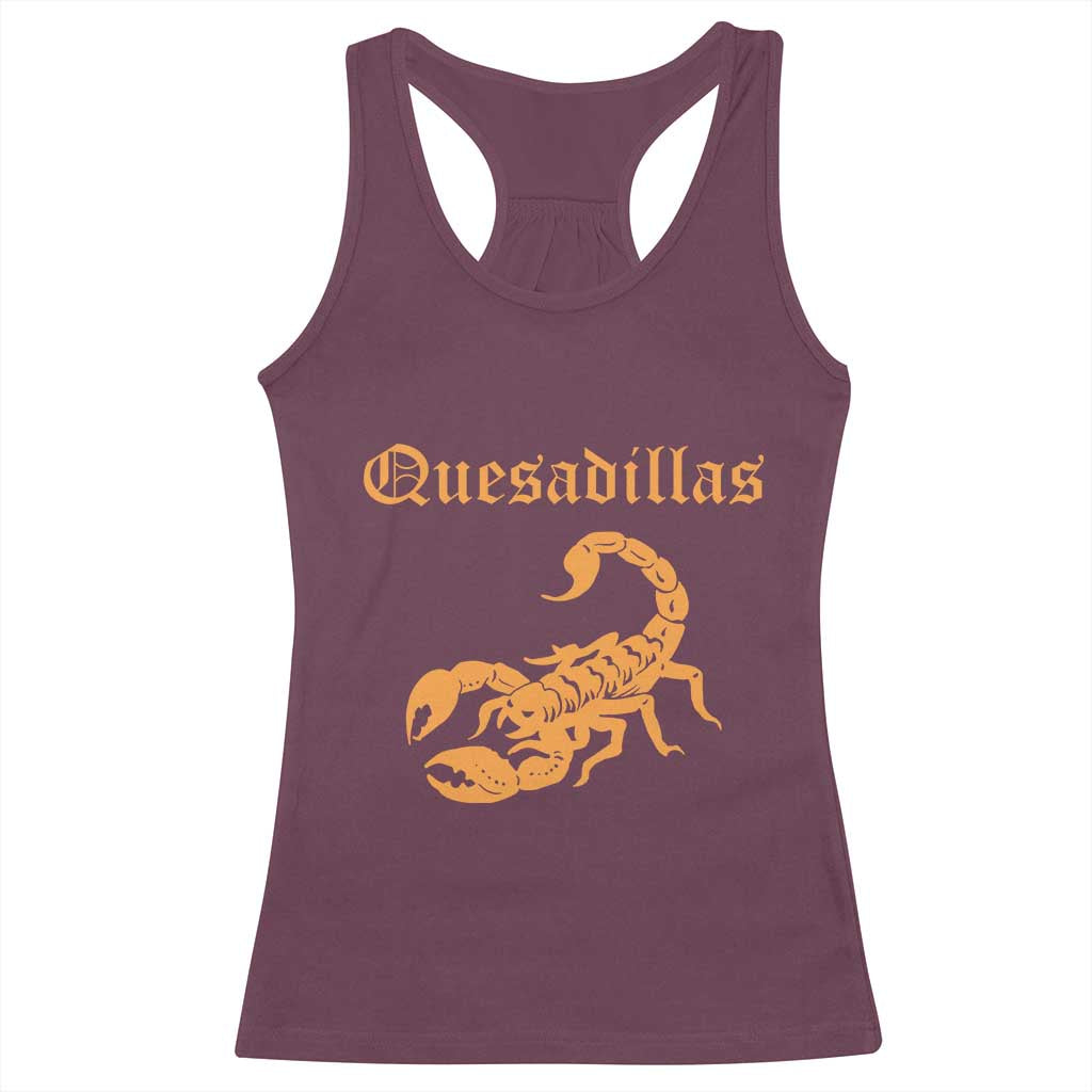 Quesadillas Scorpion Racerback Tank Top Burnt Orange Southwestern TS14 Maroon Print Your Wear
