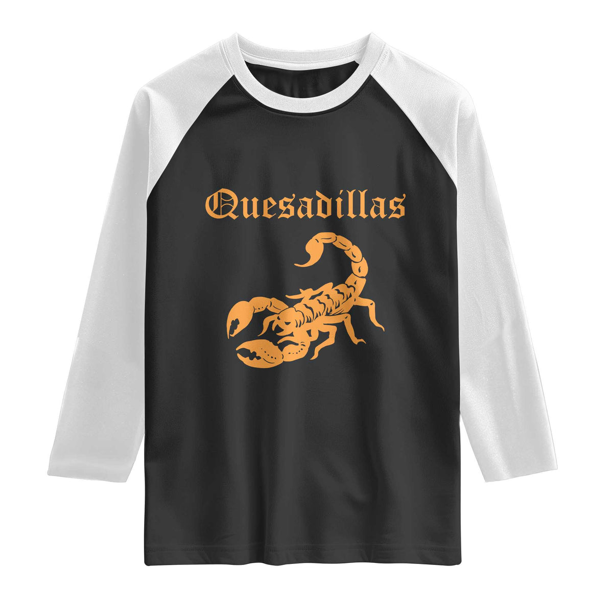 Quesadillas Scorpion Raglan Shirt Burnt Orange Southwestern TS14 Black White Print Your Wear