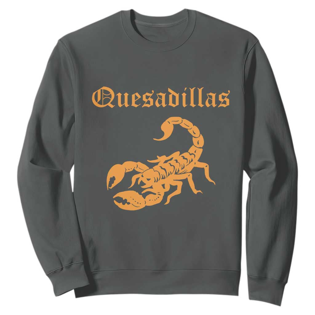 Quesadillas Scorpion Sweatshirt Burnt Orange Southwestern TS14 Dark Heather Print Your Wear