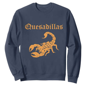 Quesadillas Scorpion Sweatshirt Burnt Orange Southwestern TS14 Navy Print Your Wear