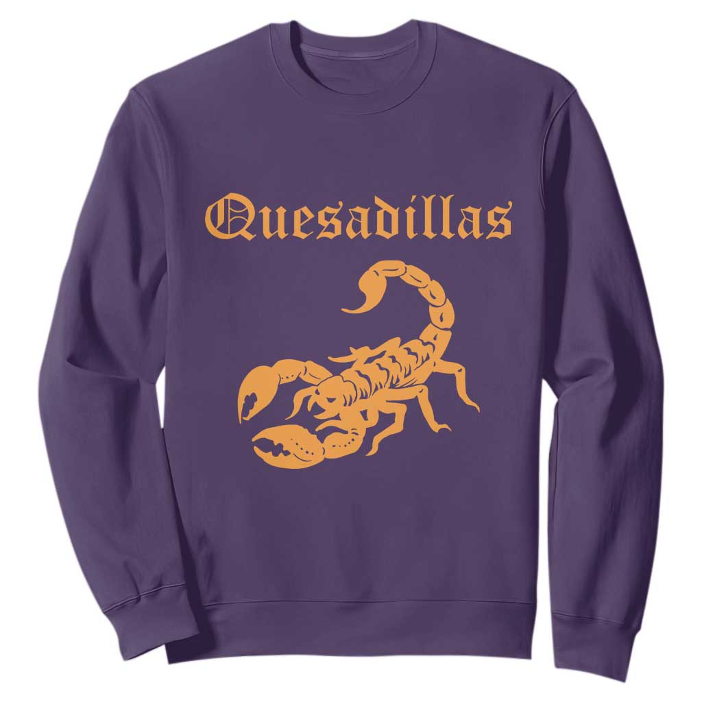 Quesadillas Scorpion Sweatshirt Burnt Orange Southwestern TS14 Purple Print Your Wear