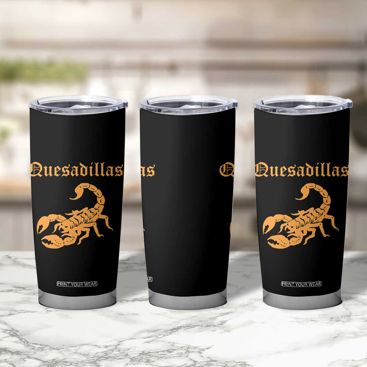 Quesadillas Scorpion Tumbler Cup Burnt Orange Southwestern TS14 Print Your Wear
