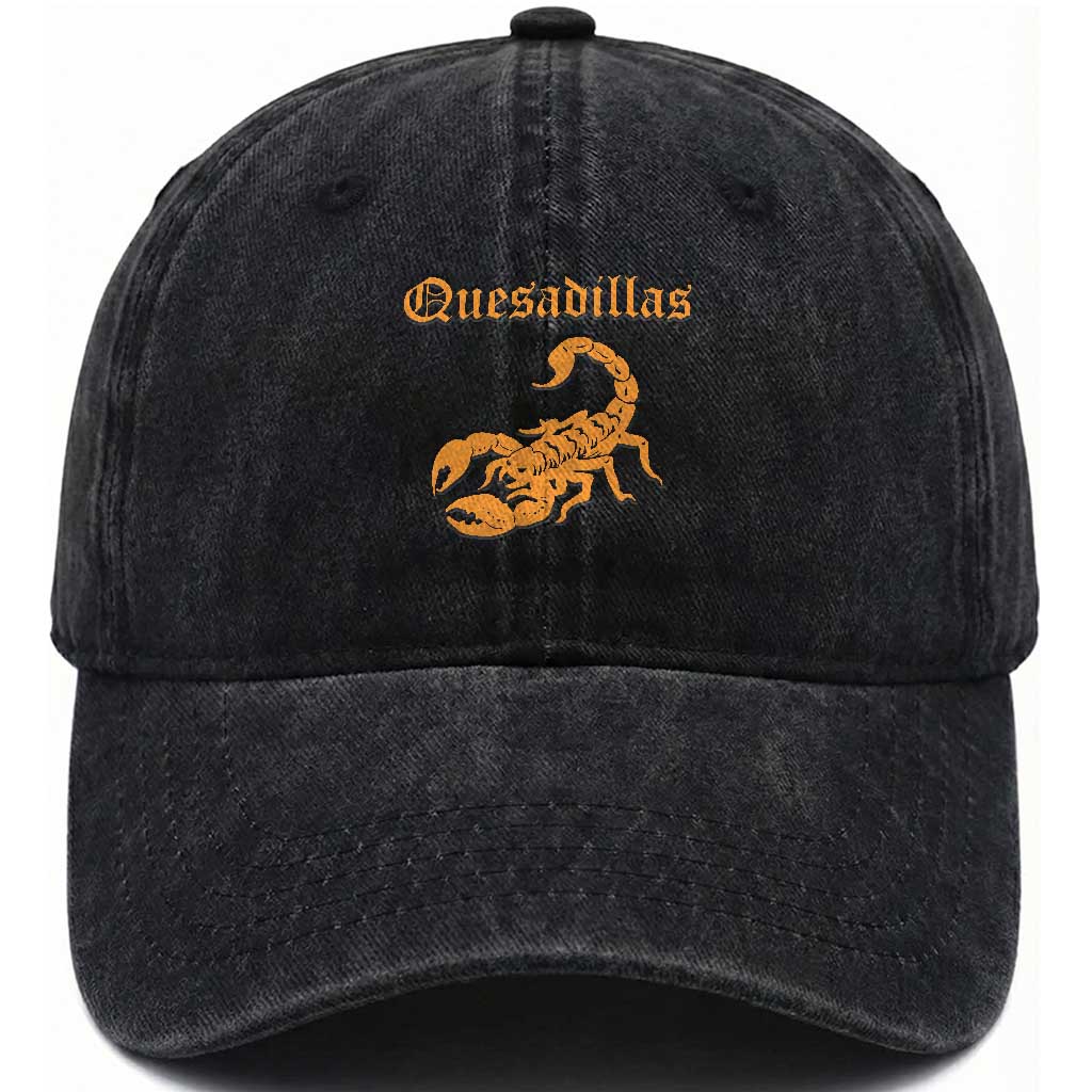 Quesadillas Scorpion Washed Cotton Baseball Cap Burnt Orange Southwestern TS14 Print Your Wear