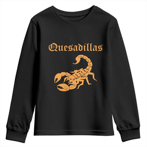 Quesadillas Scorpion Youth Sweatshirt Burnt Orange Southwestern TS14 Black Print Your Wear
