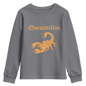 Quesadillas Scorpion Youth Sweatshirt Burnt Orange Southwestern TS14 Charcoal Print Your Wear
