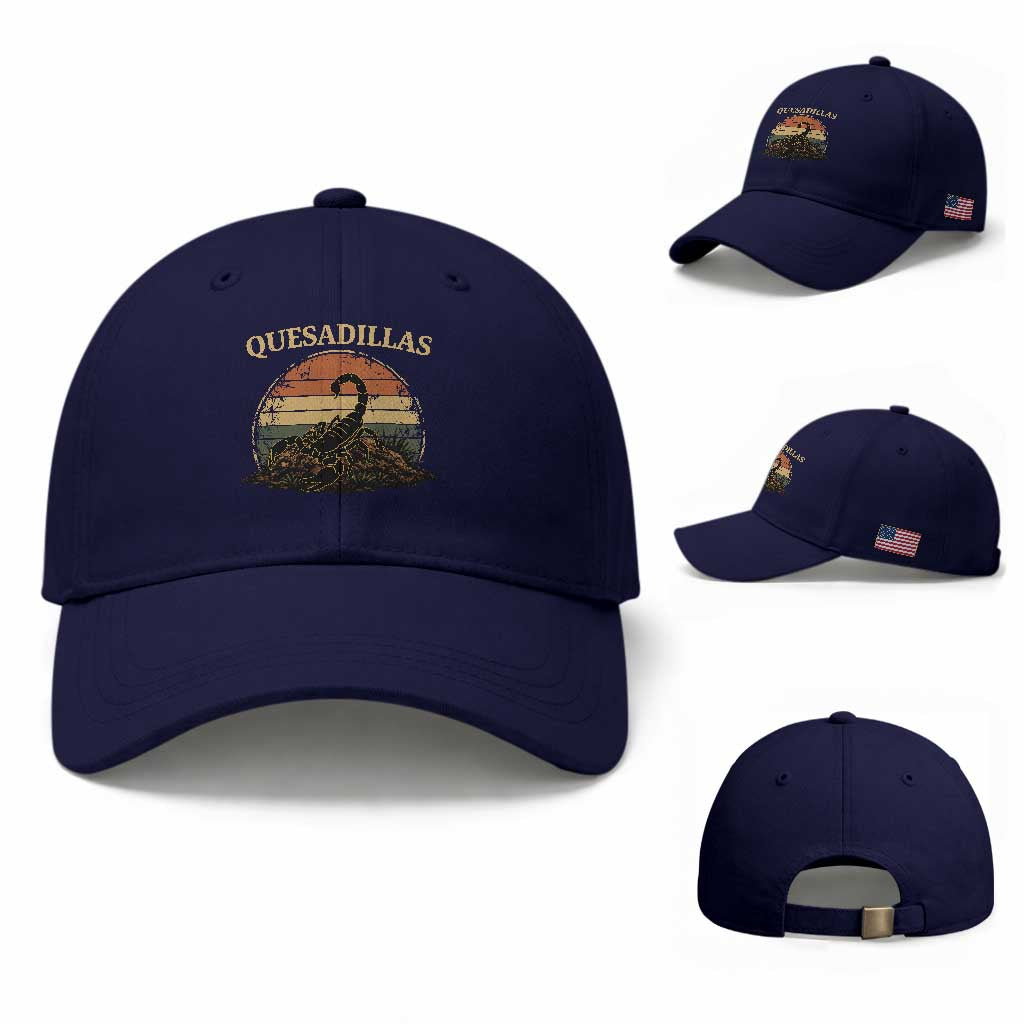 Quesadillas Scorpion Baseball Cap Southwestern Desert Food TS14 Baseball Cap Universal Fit Dark Blue Print Your Wear