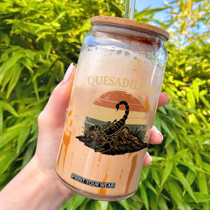 Quesadillas Scorpion Glass Can Southwestern Desert Food TS14 Black Print Your Wear