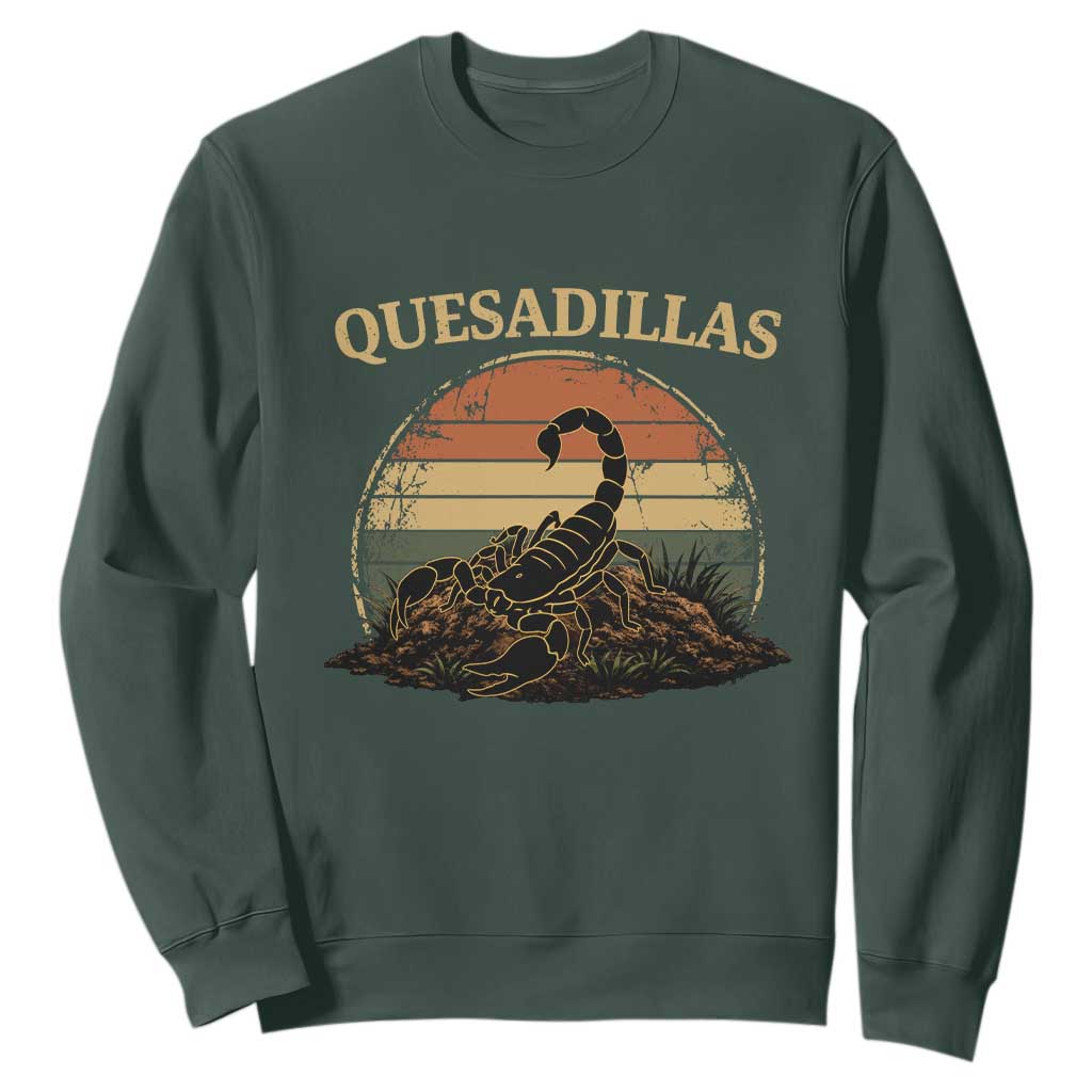 Quesadillas Scorpion Sweatshirt Southwestern Desert Food TS14 Dark Forest Green Print Your Wear
