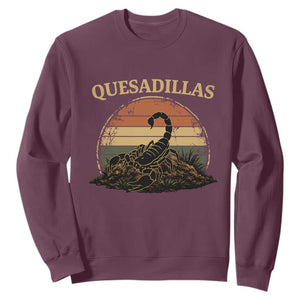 Quesadillas Scorpion Sweatshirt Southwestern Desert Food TS14 Maroon Print Your Wear