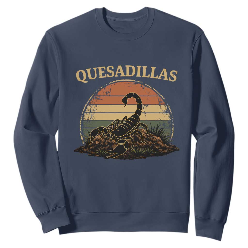 Quesadillas Scorpion Sweatshirt Southwestern Desert Food TS14 Navy Print Your Wear