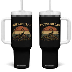 Quesadillas Scorpion Tumbler With Handle Southwestern Desert Food TS14 One Size: 40 oz Black Print Your Wear