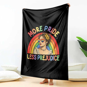 More Pride Less Prejudice Throw Blanket Pride Month LGBTQ Gay Lesbian TS14 Print Your Wear