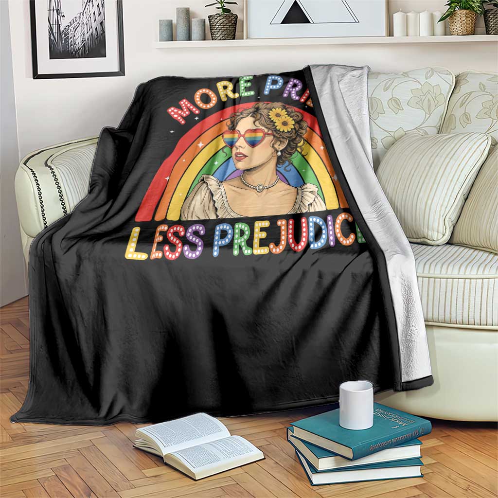 More Pride Less Prejudice Throw Blanket Pride Month LGBTQ Gay Lesbian TS14 Print Your Wear