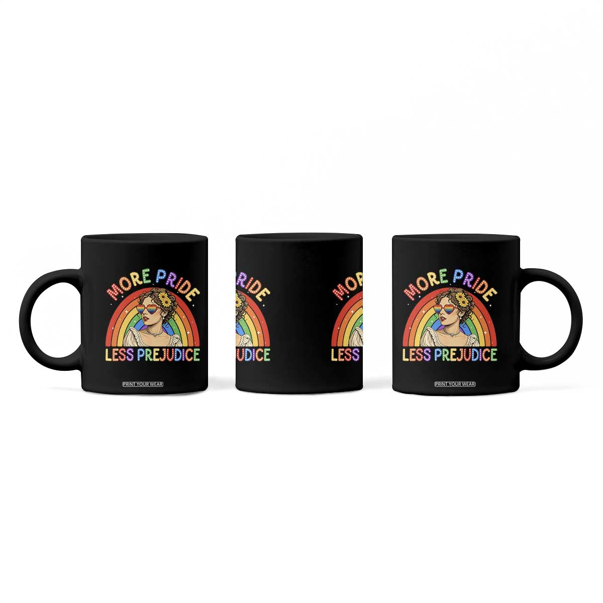 More Pride Less Prejudice Coffee Mug Pride Month LGBTQ Gay Lesbian TS14 Print Your Wear