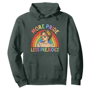 More Pride Less Prejudice Hoodie Pride Month LGBTQ Gay Lesbian TS14 Dark Forest Green Print Your Wear