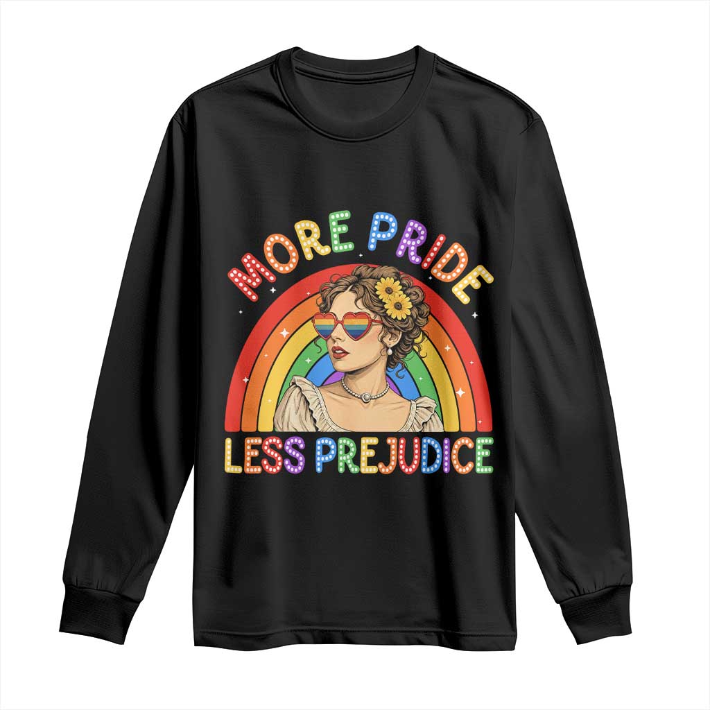 More Pride Less Prejudice Long Sleeve Shirt Pride Month LGBTQ Gay Lesbian TS14 Black Print Your Wear