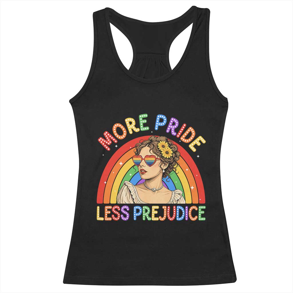 More Pride Less Prejudice Racerback Tank Top Pride Month LGBTQ Gay Lesbian TS14 Black Print Your Wear