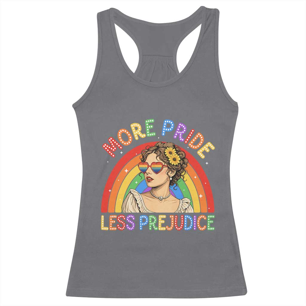 More Pride Less Prejudice Racerback Tank Top Pride Month LGBTQ Gay Lesbian TS14 Charcoal Print Your Wear